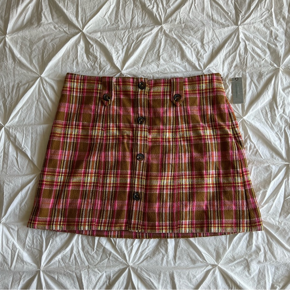 Maeve Button-Front Mini Skirt